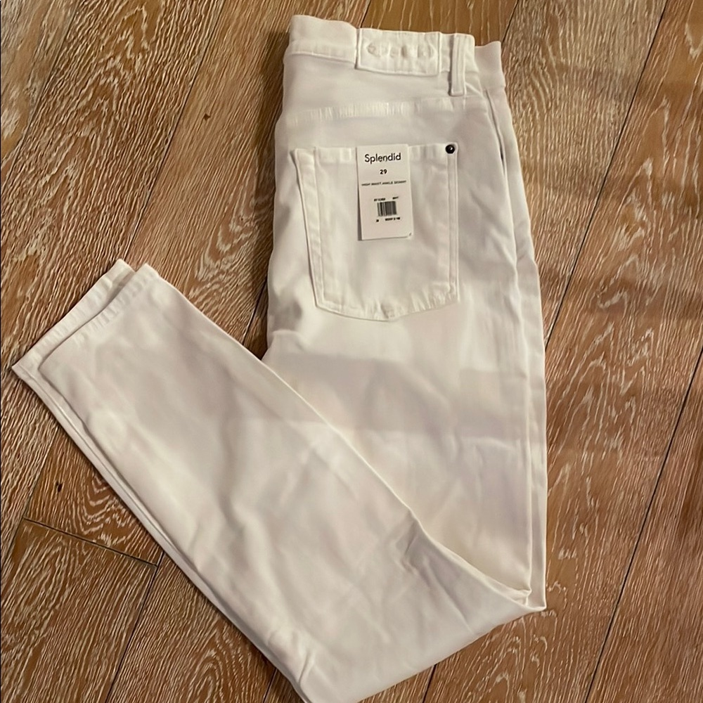 Splendid High Waist White Skinny Jeans